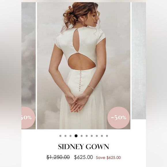 Chic Cream Cap Sleeve Wedding Dress - Picture 5 of 8